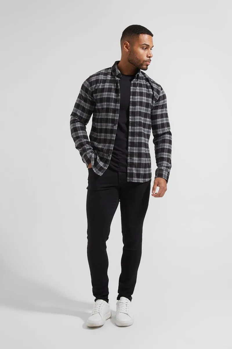 Check Overshirt in Black/White