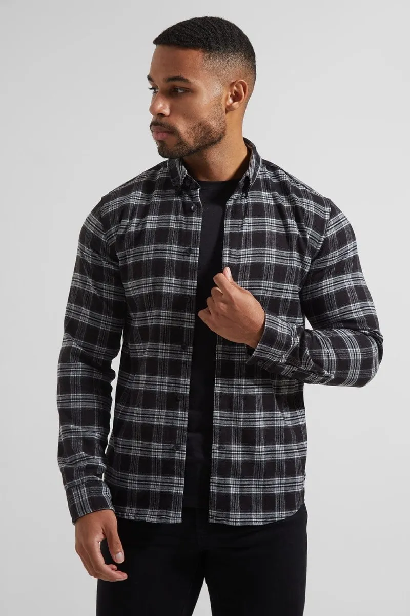 Check Overshirt in Black/White