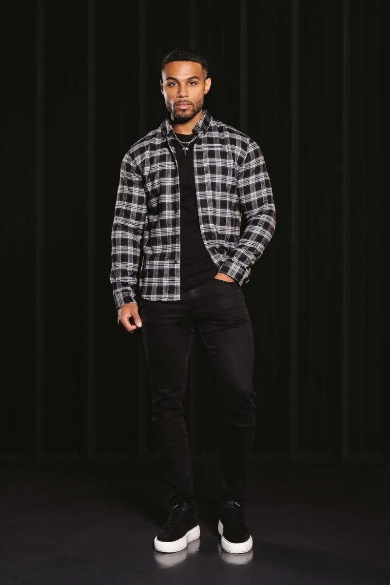 Check Overshirt in Black/White
