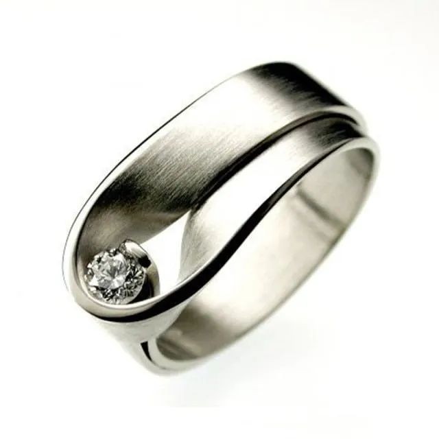 Classic White Zircon Ring for Women 925 Sterling Silver Party Jewelry