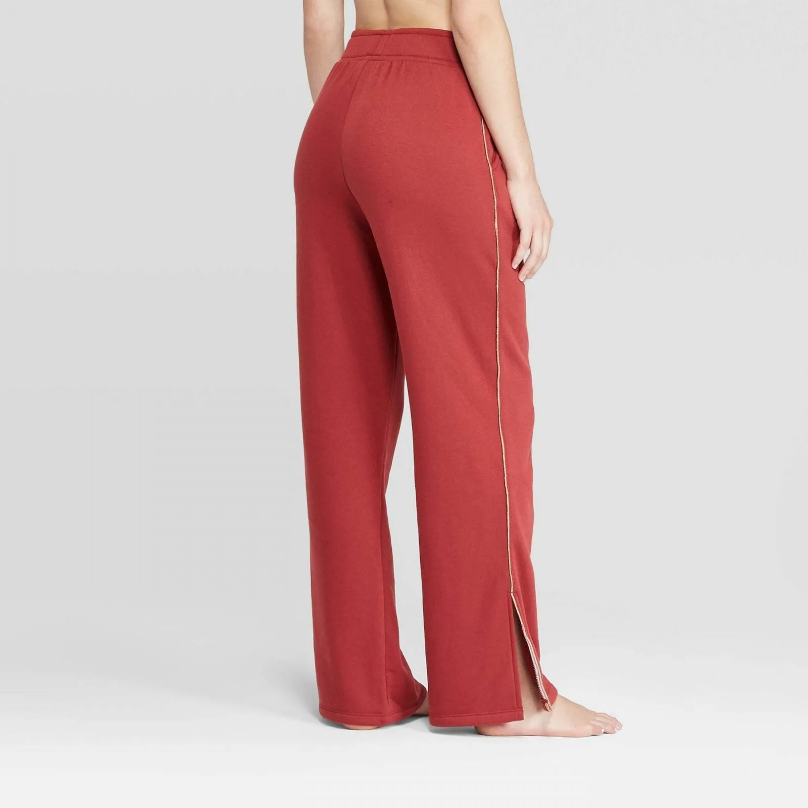Colsie Women's Fleece Wide Leg Lounge Pant With Side Slit