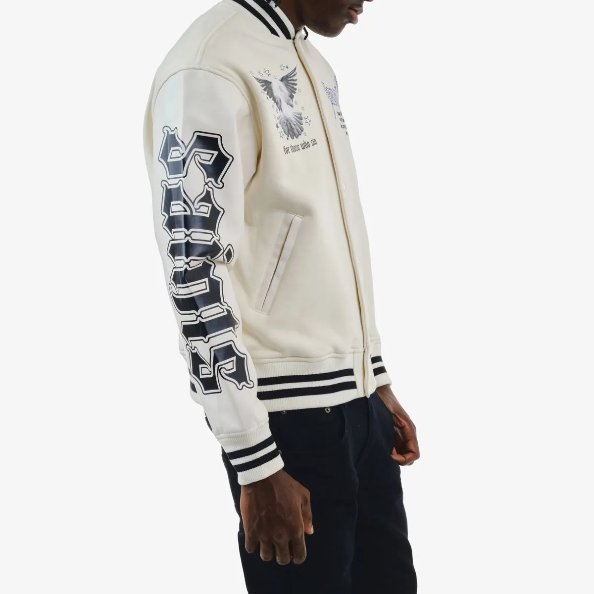 Copper Rivet - Heavenly Varsity Jacket - Cream