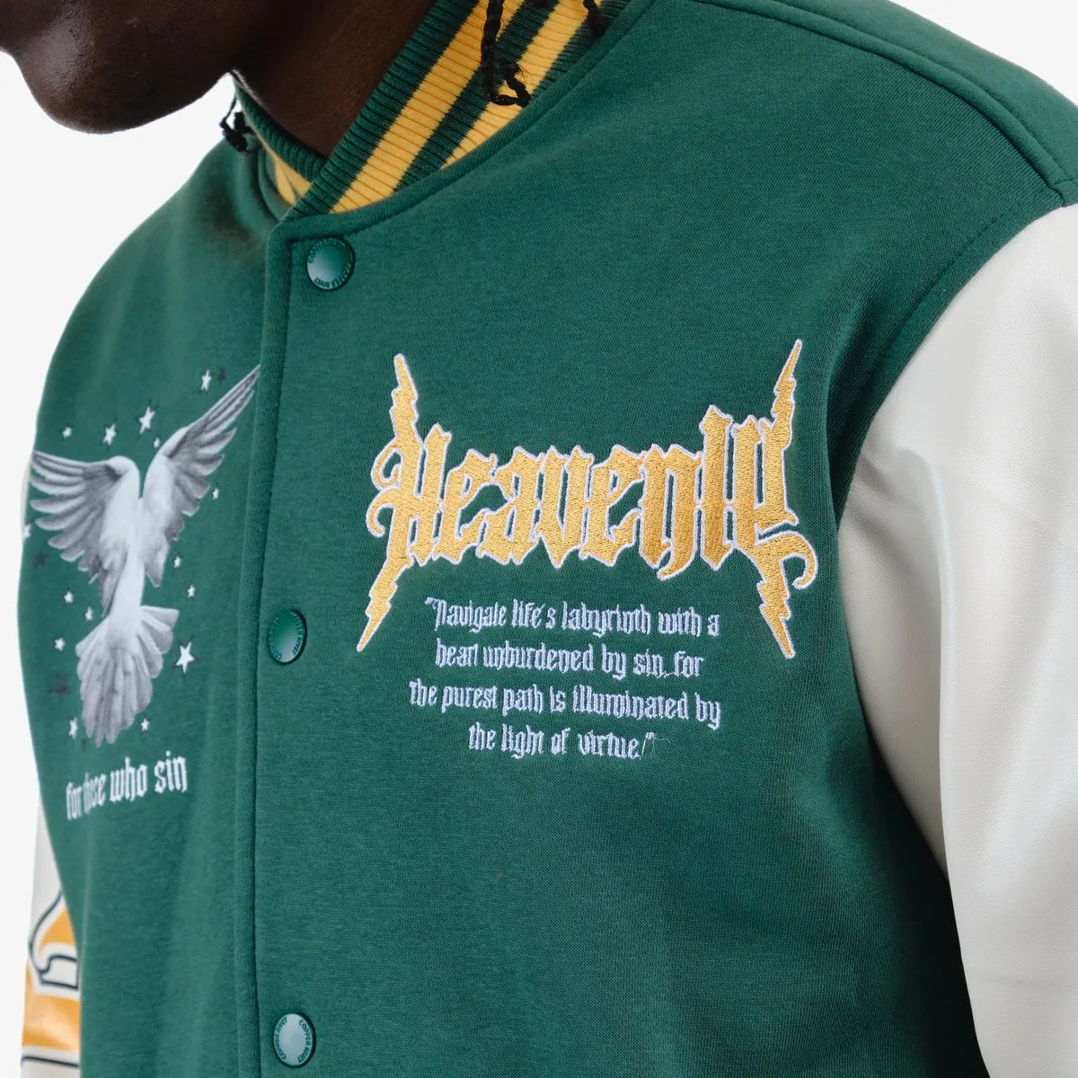 Copper Rivet - Heavenly Varsity Jacket - Green