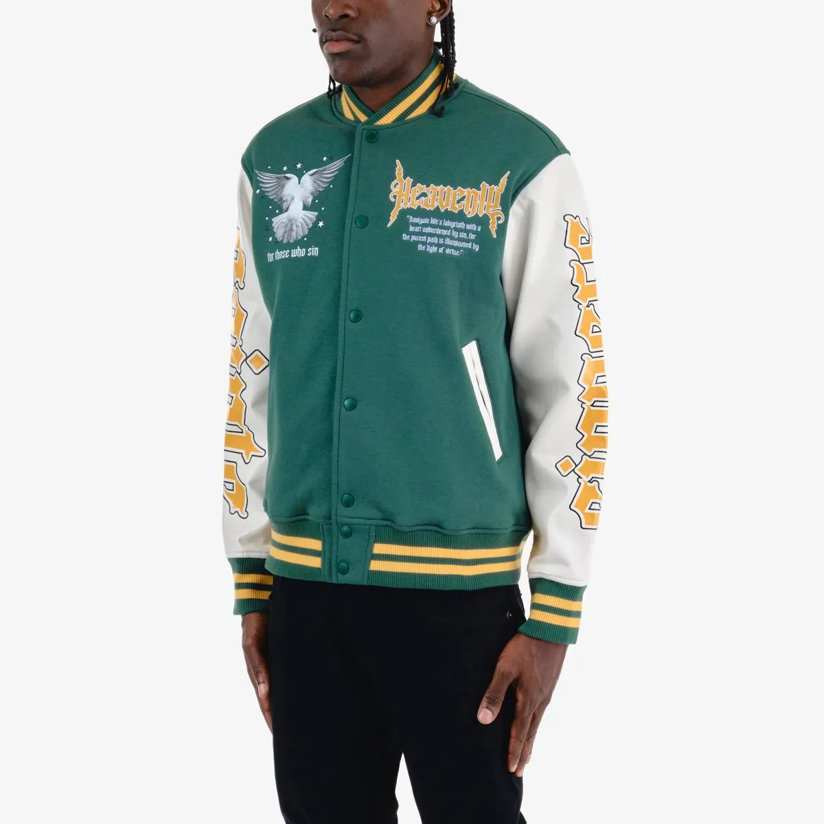 Copper Rivet - Heavenly Varsity Jacket - Green