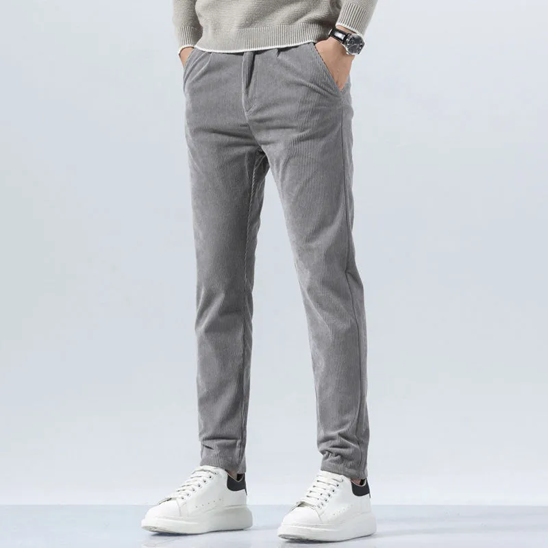 Corduroy Men's Casual Pants Straight Slim Fit