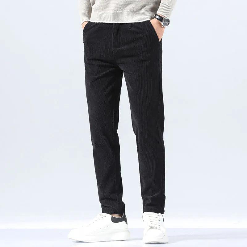Corduroy Men's Casual Pants Straight Slim Fit