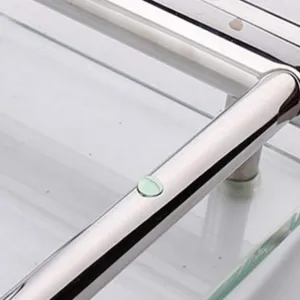 DEED Wall Hanging Mount Rack Toilet Shelf Stainless Steel Bathroom Shelf Three Layers Bathroom Glass Shelf Shower Room Wall Hanging Storage Rack,58.5cm