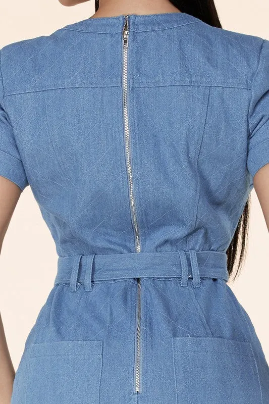 Denim Dress Gold Buttons