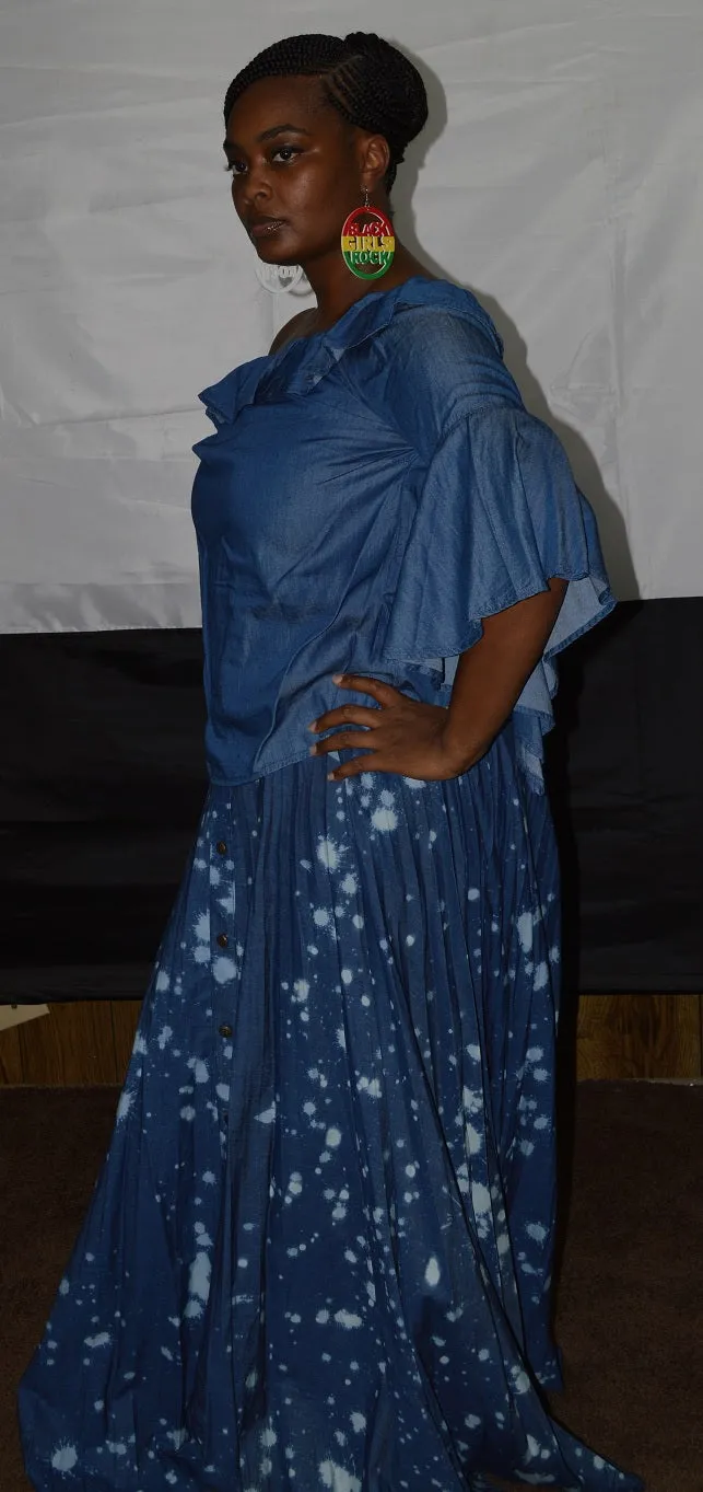 Denim Splash Skirt