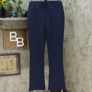 DG2 by Diane Gilman Pull On Stretch Ponte Boot-Cut Pants Navy Small