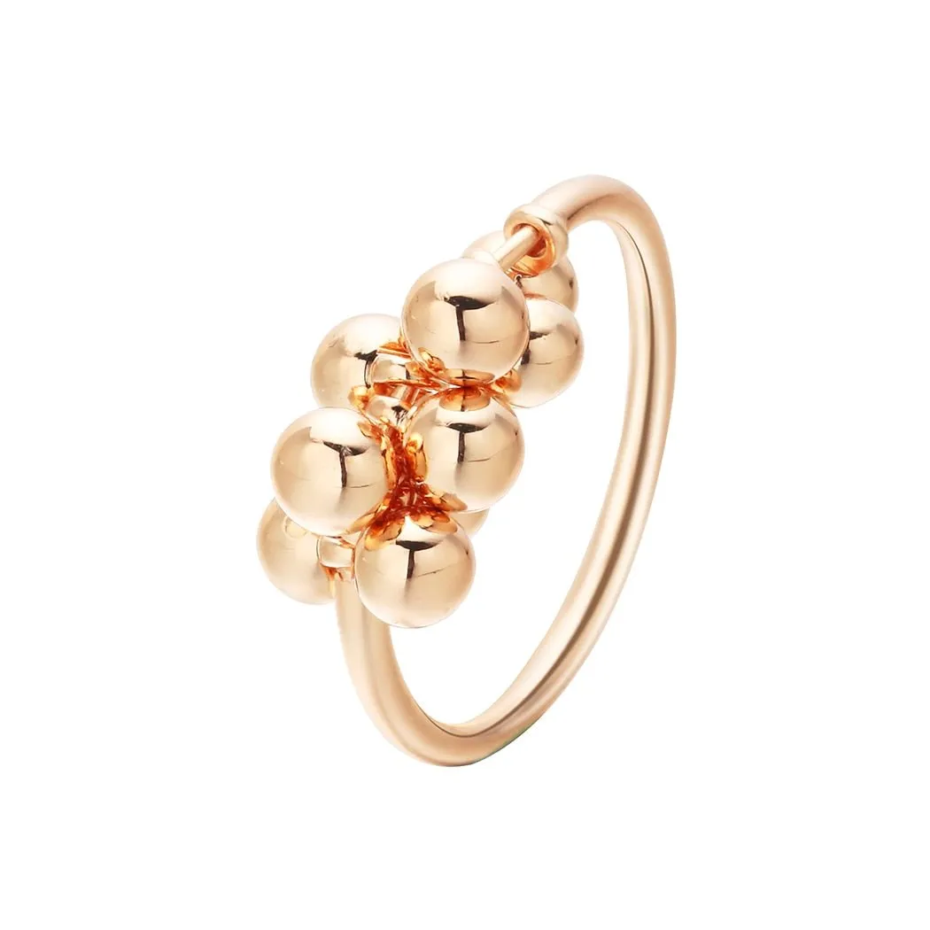 Elegant Bead Golden Ring Yellow Engagement Women's Wedding Jewelry