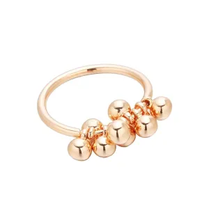 Elegant Bead Golden Ring Yellow Engagement Women's Wedding Jewelry