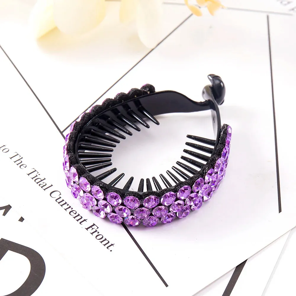 Elegant Luxury Rhinestone Tassel Ponytail Hair Claws Sweet Meatball Hair Clips Headband Fashion Hair Accessories