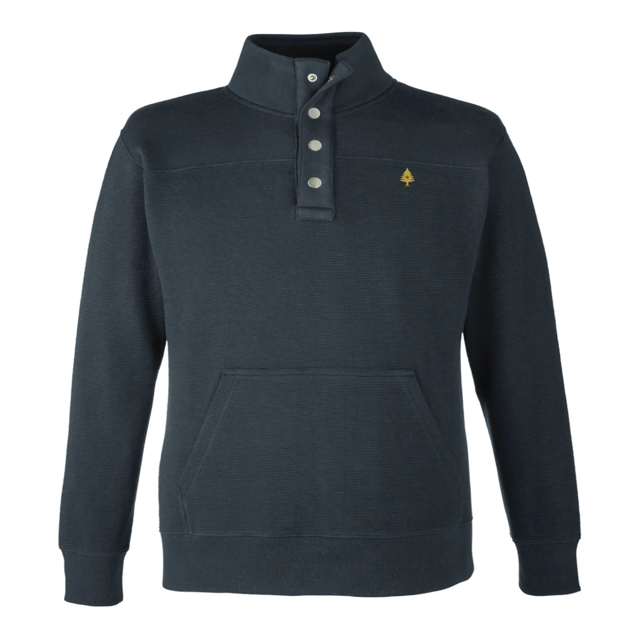 Embroidered Tree Ripple Fleece Snap Pullover