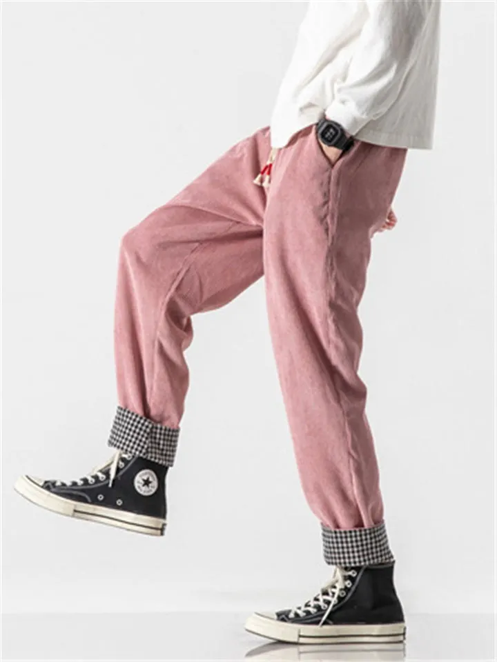 Fashion Cozy Rolled Edge Corduroy Pants for Men