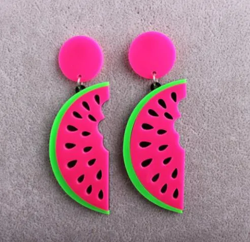 Fashion Summer AcrylicWatermelon Big Earrings