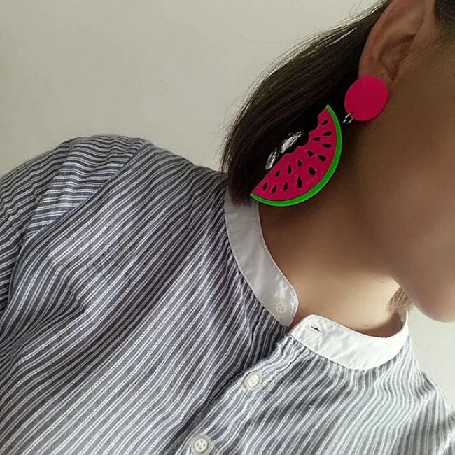 Fashion Summer AcrylicWatermelon Big Earrings