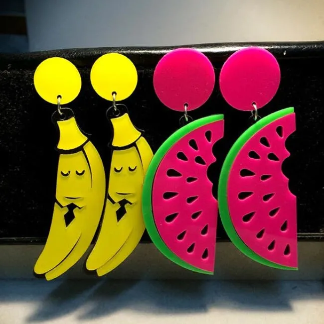 Fashion Summer AcrylicWatermelon Big Earrings