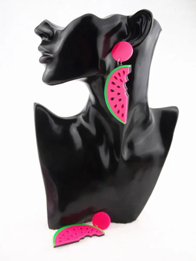 Fashion Summer AcrylicWatermelon Big Earrings