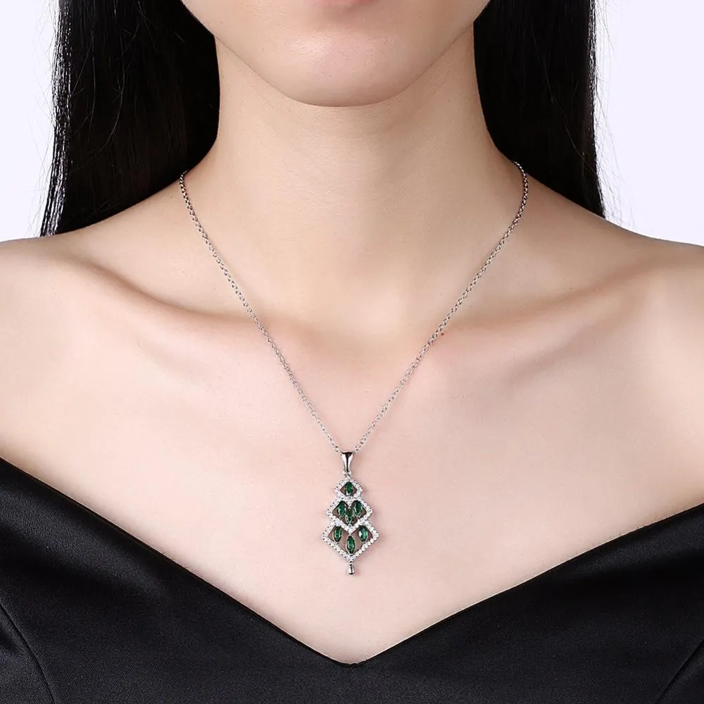 Fashion Women's jewelry Necklaces & Pendants Geometric Shape Decoration Red Zircon Trendy Link Chain