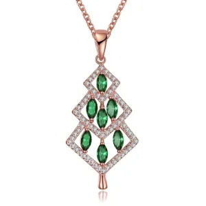 Fashion Women's jewelry Necklaces & Pendants Geometric Shape Decoration Red Zircon Trendy Link Chain