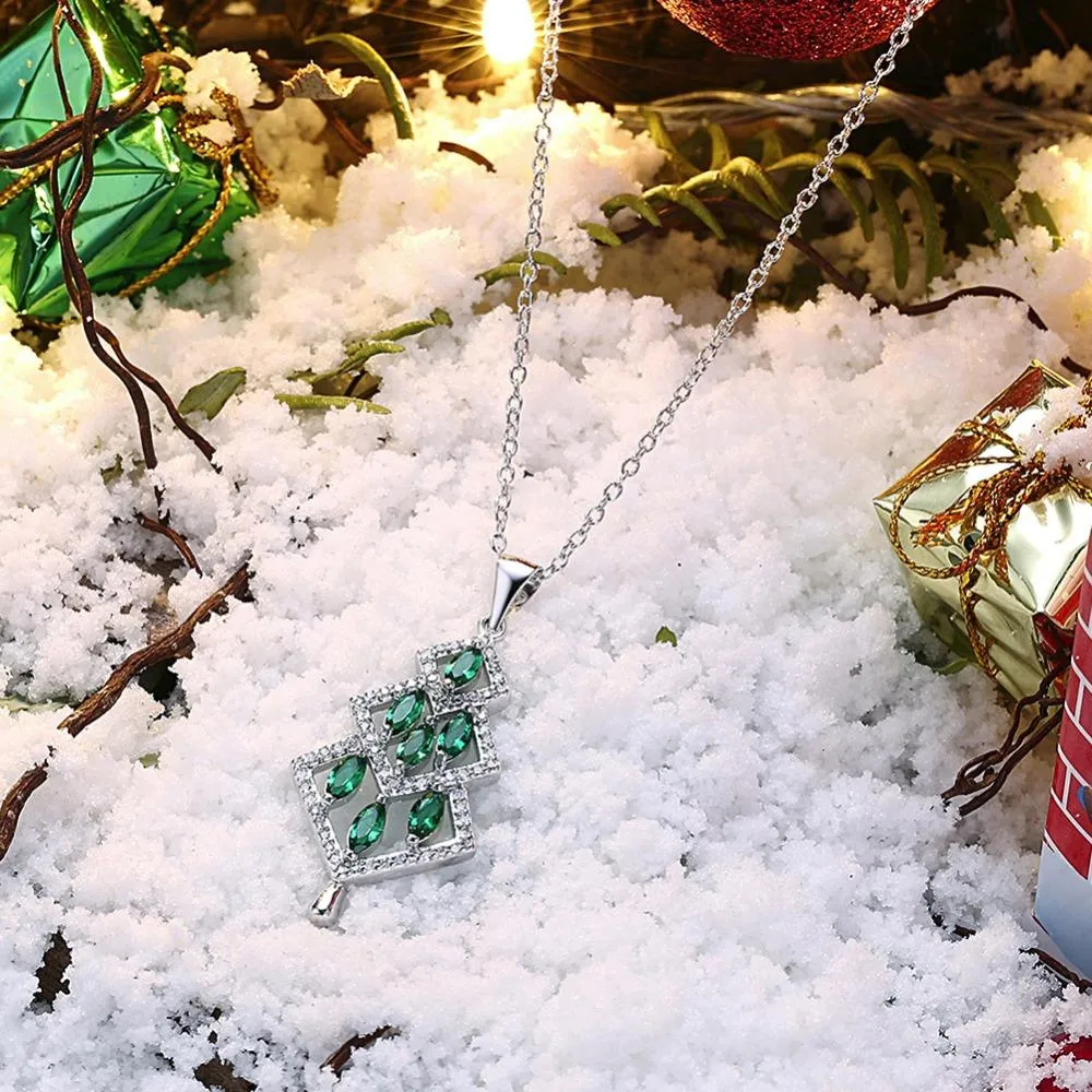 Fashion Women's jewelry Necklaces & Pendants Geometric Shape Decoration Red Zircon Trendy Link Chain
