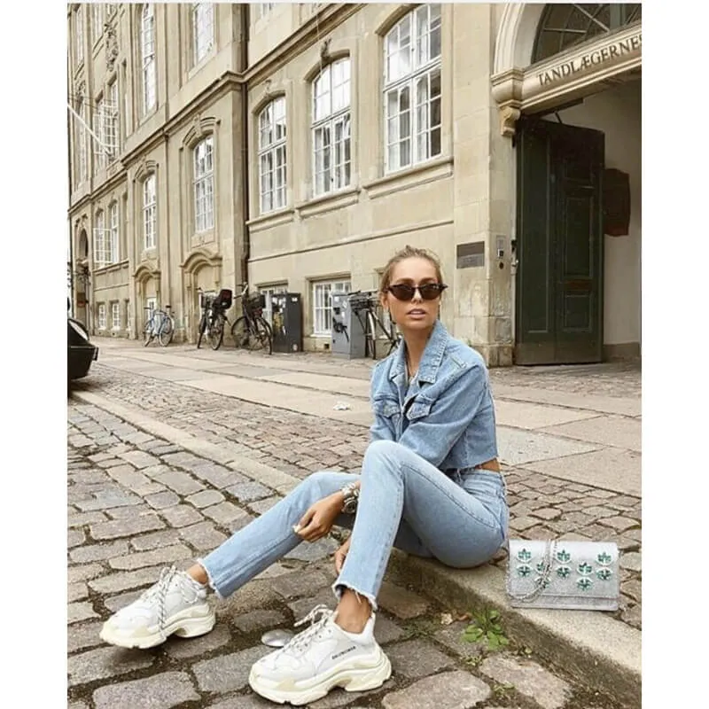 Fashion Women's Street Style Denim Wash Loose Jean Jacket