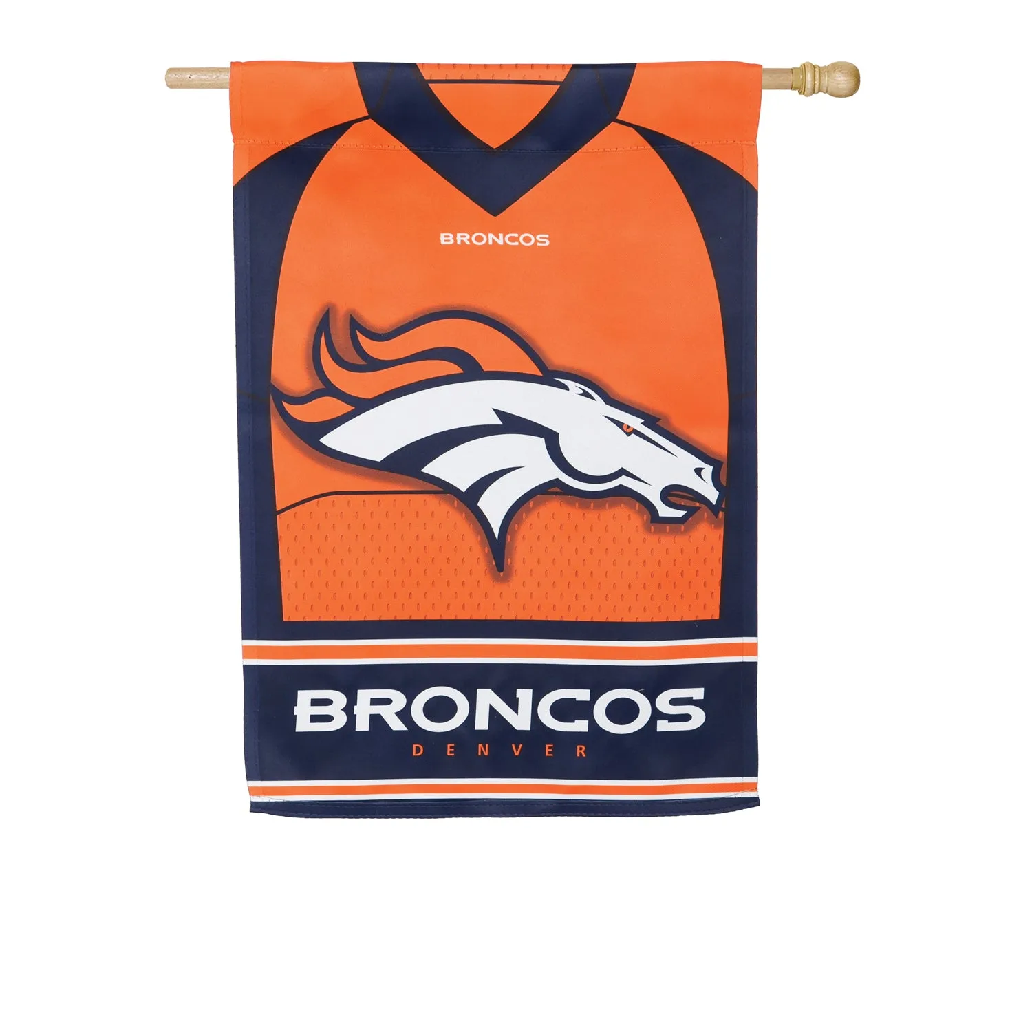 Flag, DS Suede, Foil, Reg, Jersey, Denver Broncos,13s3809blj