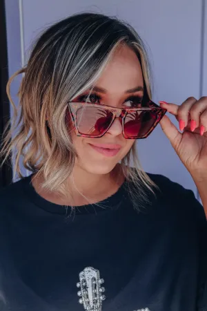 Geo Frame Cat-Eye Sunglasses - Tortoise