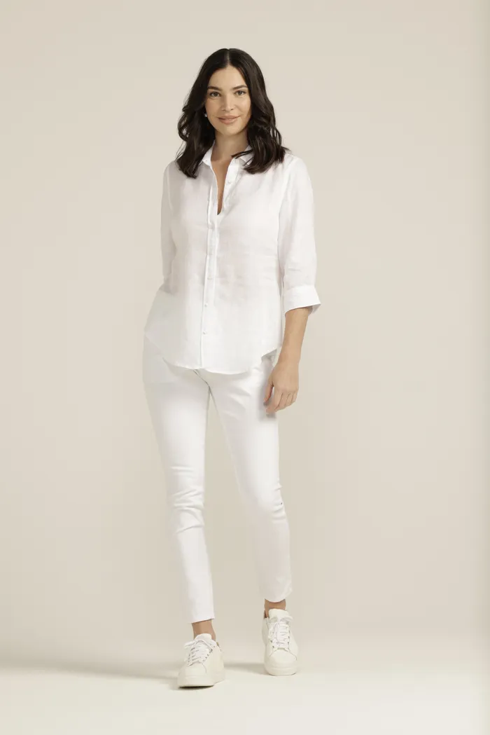 Goondiwindi Cotton Linen 3/4 Sleeve Shirt - 2 Colours