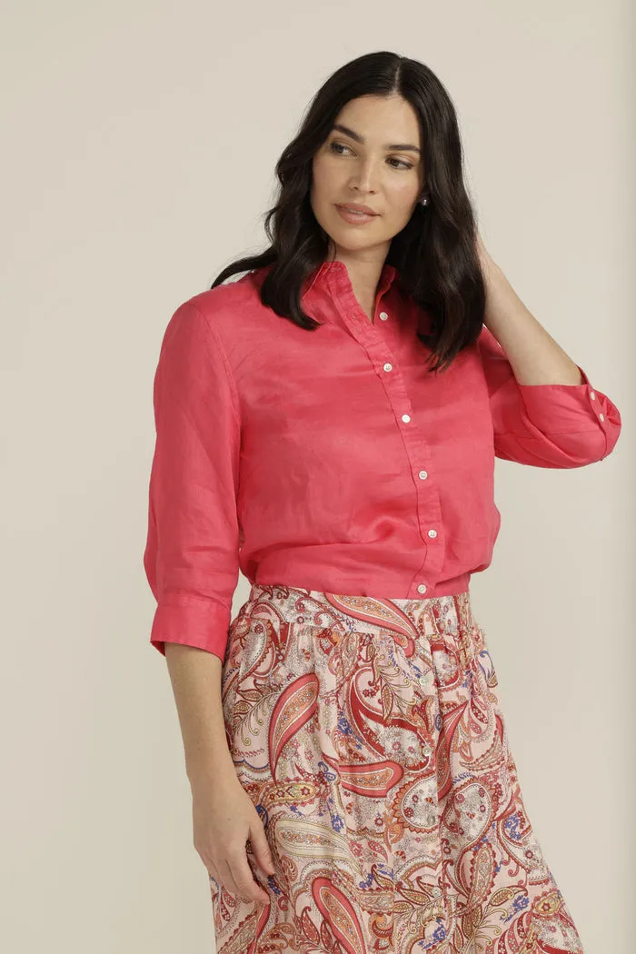 Goondiwindi Cotton Linen 3/4 Sleeve Shirt - 2 Colours