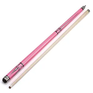 GSE Games & Sports Expert 58-Inch 2-Piece Hardwood Canadian Maple Billiard Pool Cue Stick with Metallic Paint Finish (4 Colors, 18-21oz) (Pink - 21oz)