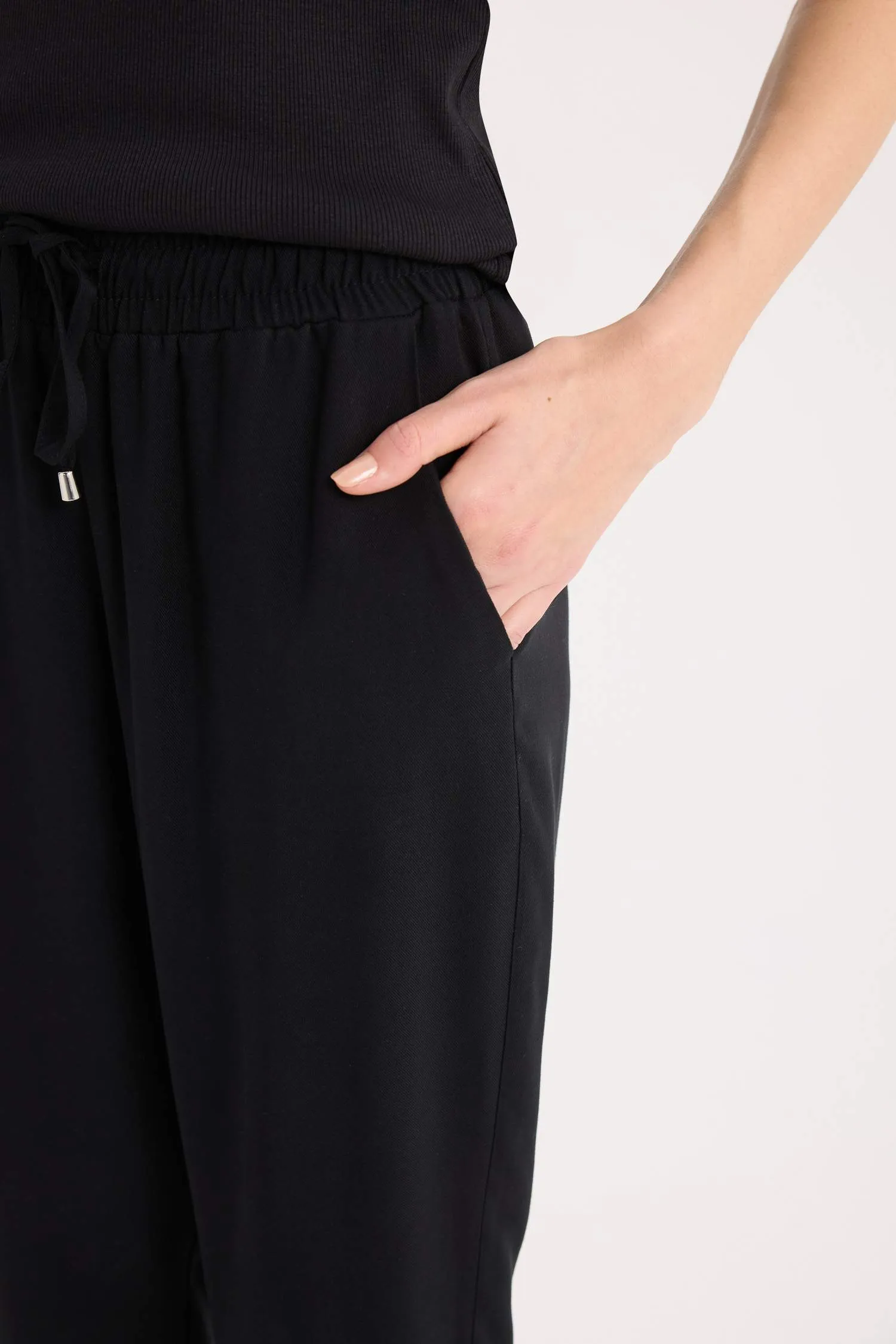 Harem Belmando Fabric Pants Normal Waist Basic Straight Leg with Pockets