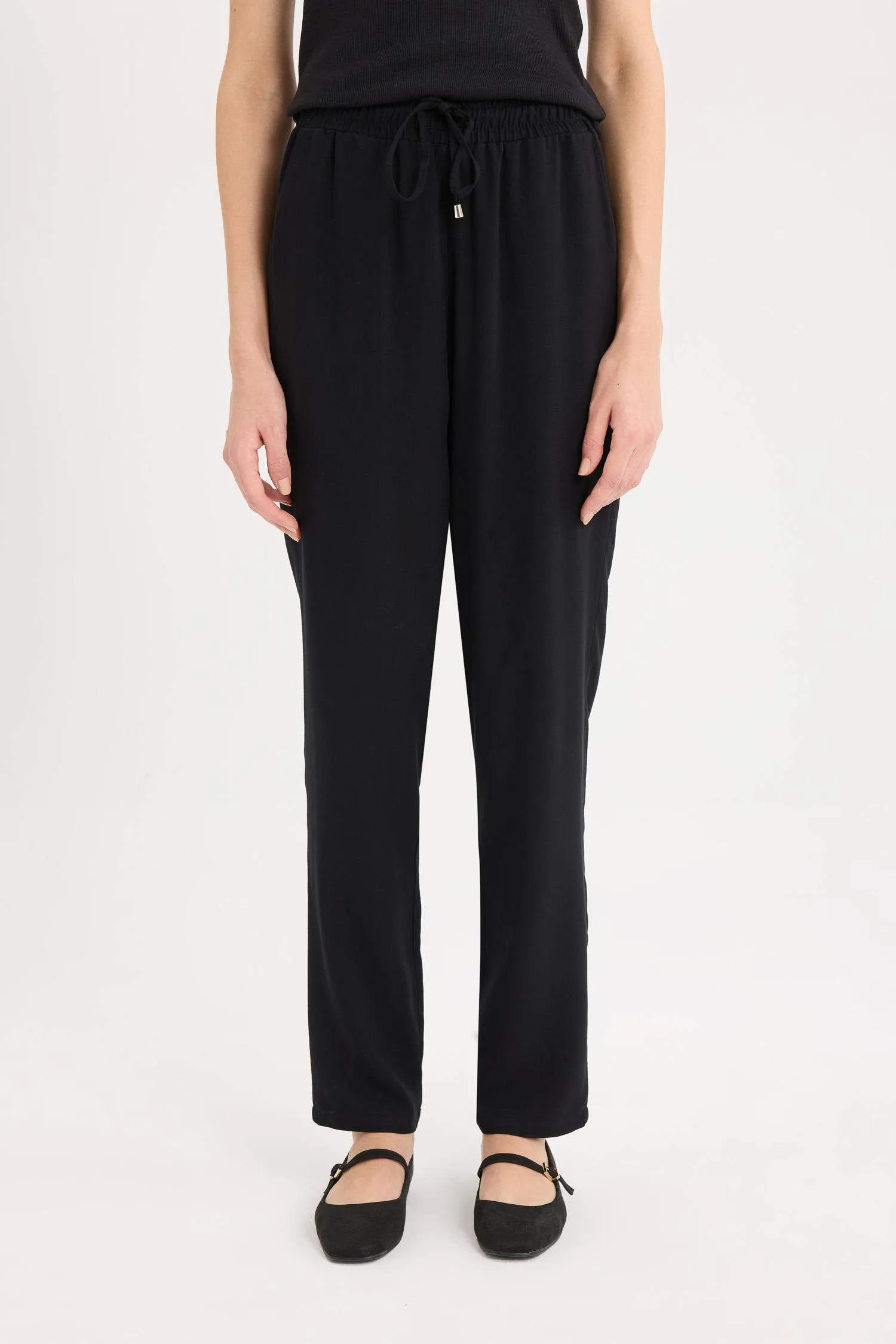 Harem Belmando Fabric Pants Normal Waist Basic Straight Leg with Pockets