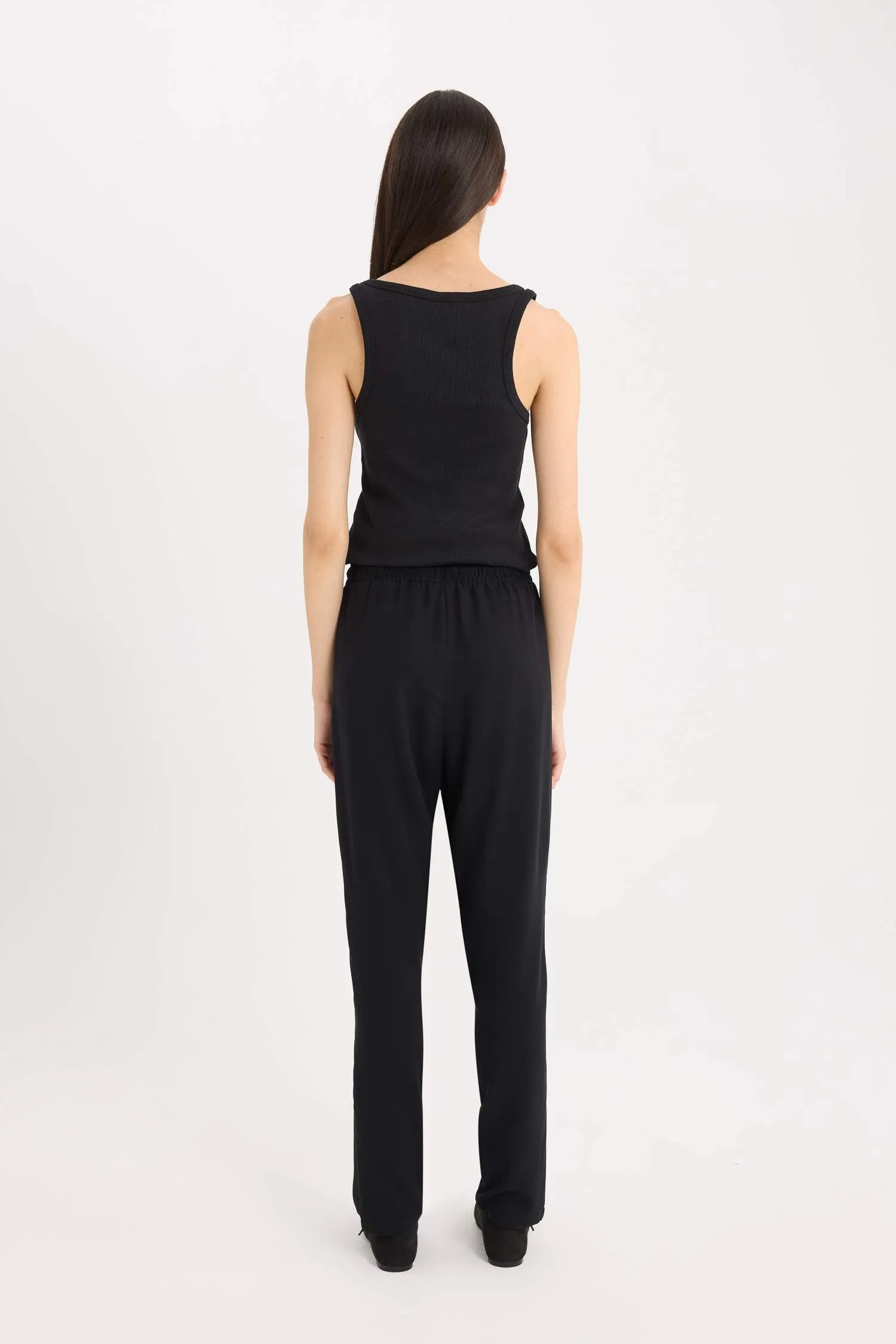 Harem Belmando Fabric Pants Normal Waist Basic Straight Leg with Pockets