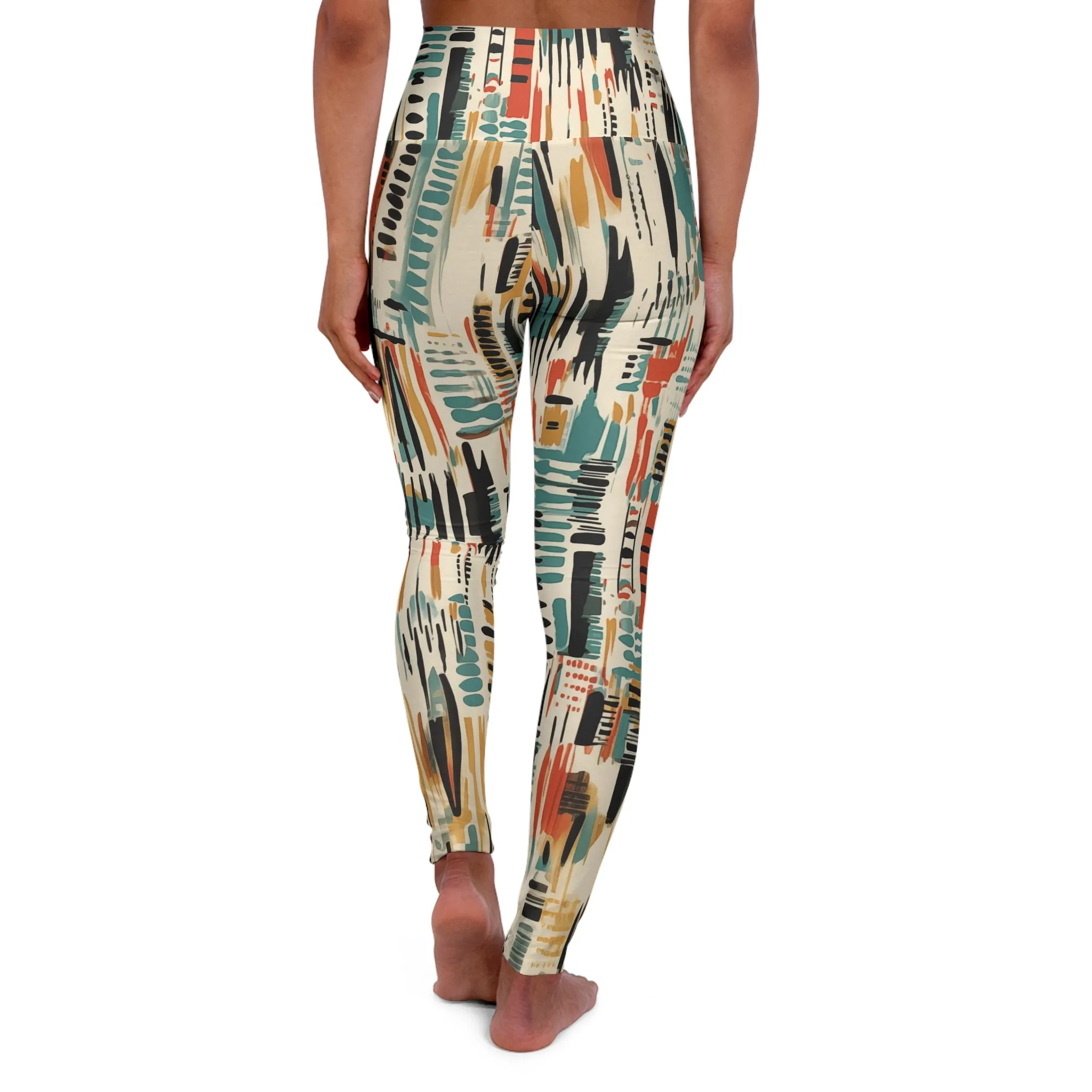 High Waisted Leggings - Arne Phalakasana Ikat
