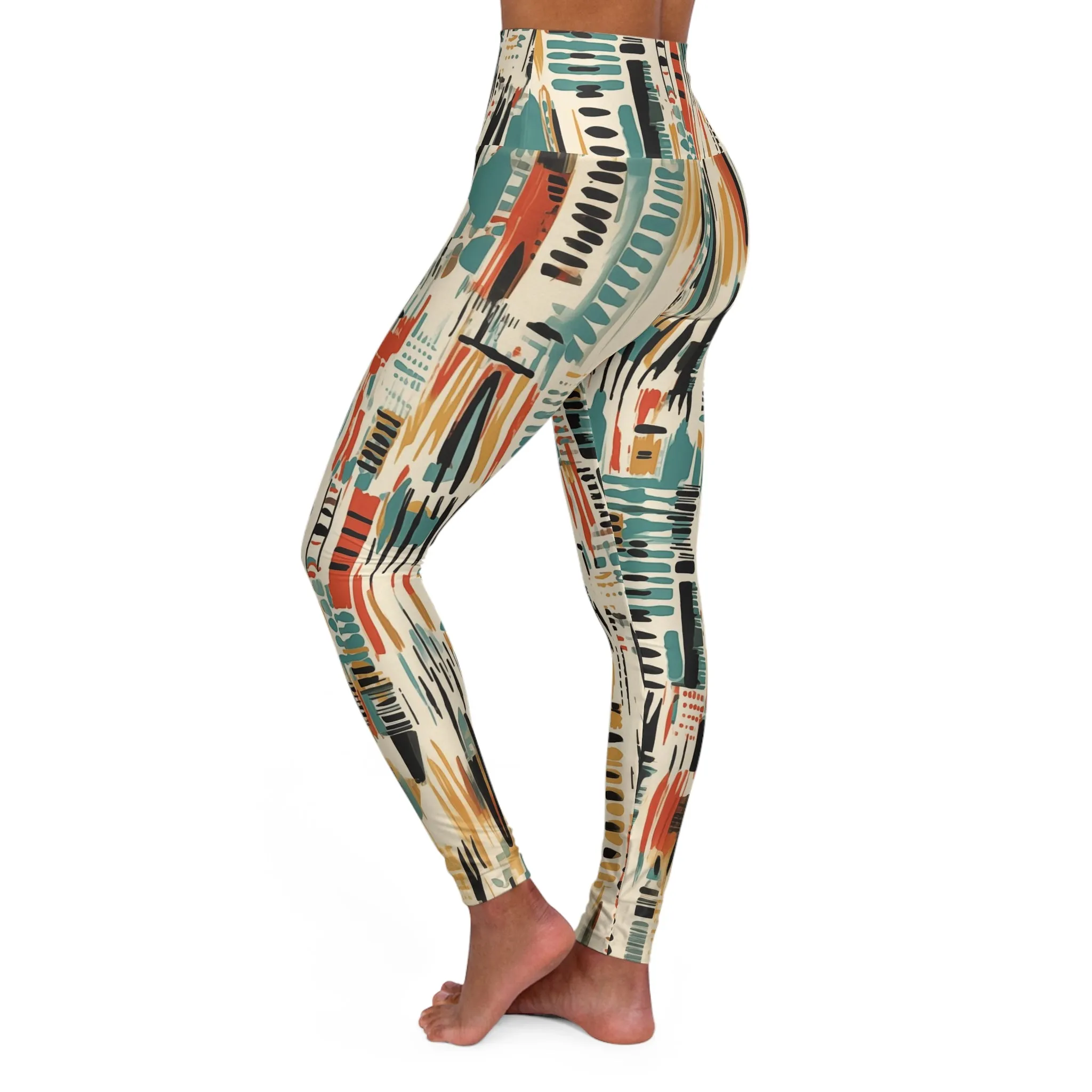 High Waisted Leggings - Arne Phalakasana Ikat