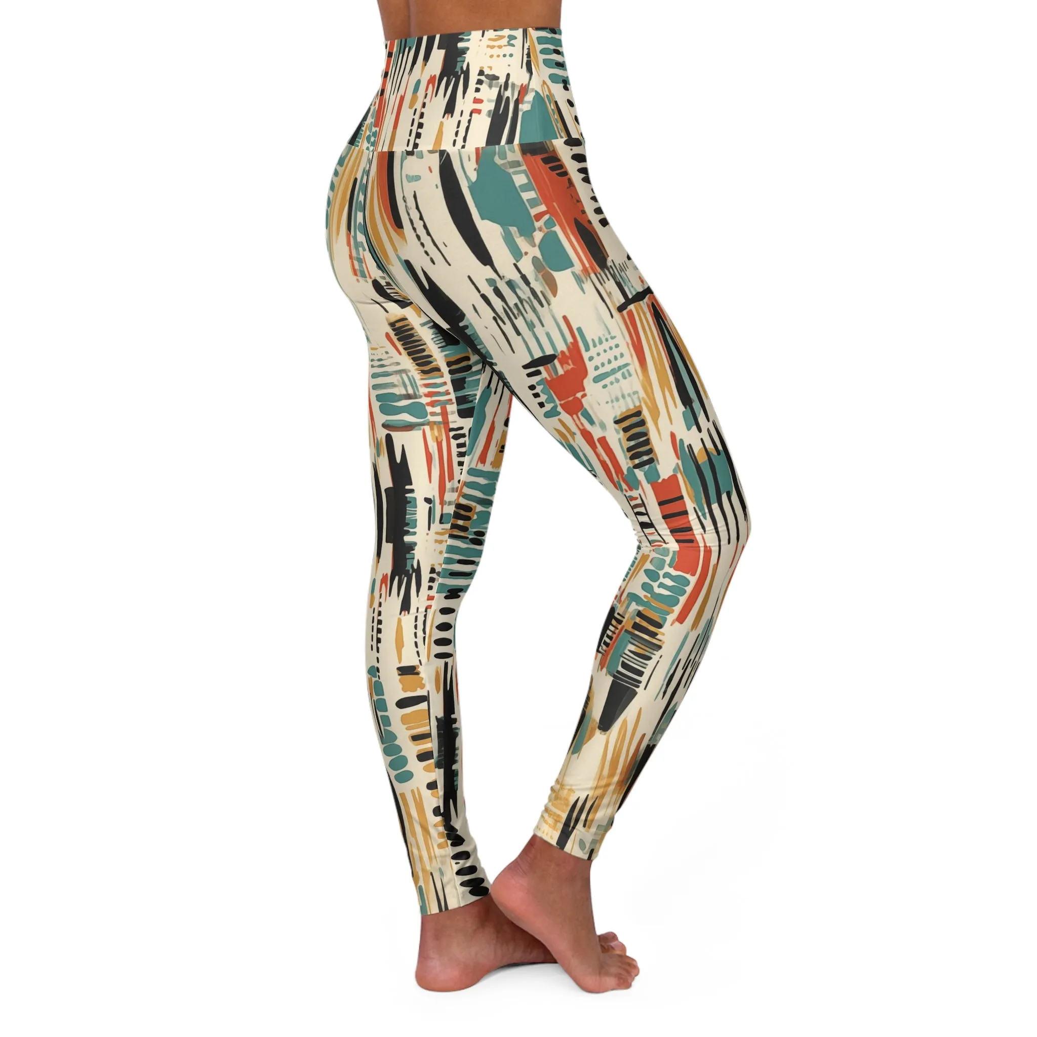 High Waisted Leggings - Arne Phalakasana Ikat