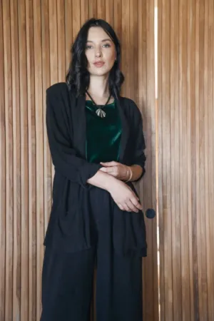 Joelle Blazer - Black Linen