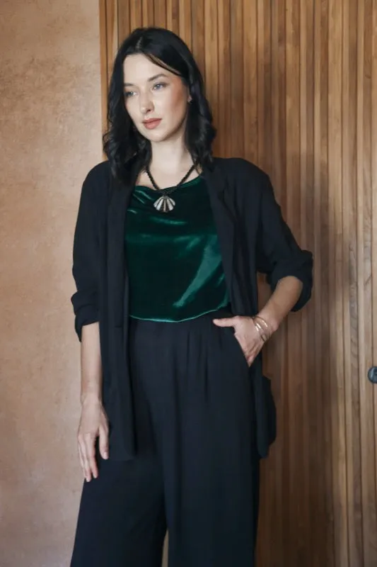 Joelle Blazer - Black Linen
