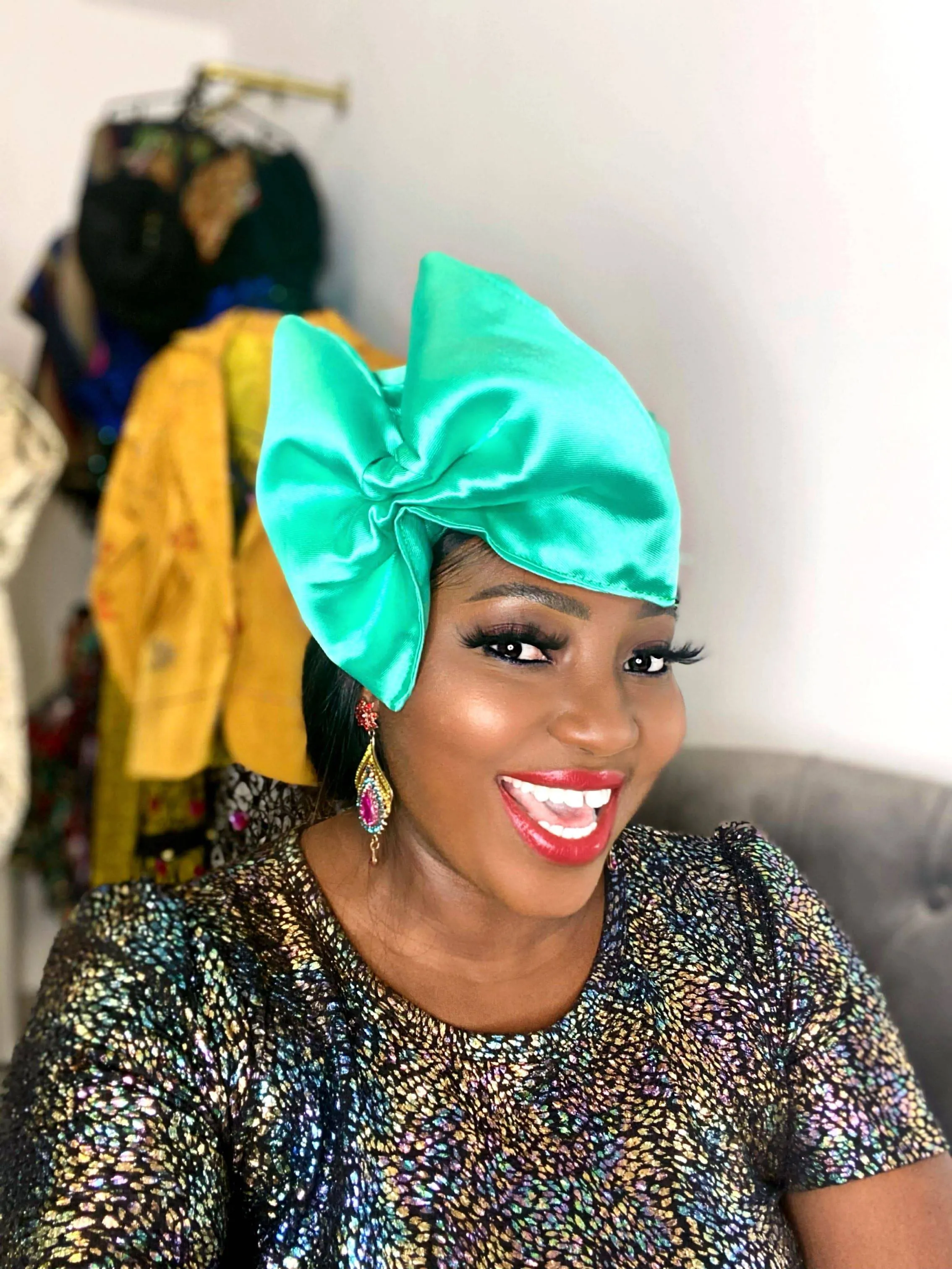 Joha Turban Cap (Green)- Women's African turban cap