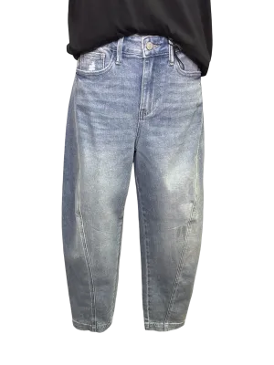 Judy Blue HW Side Panel Barrel Leg Jeans