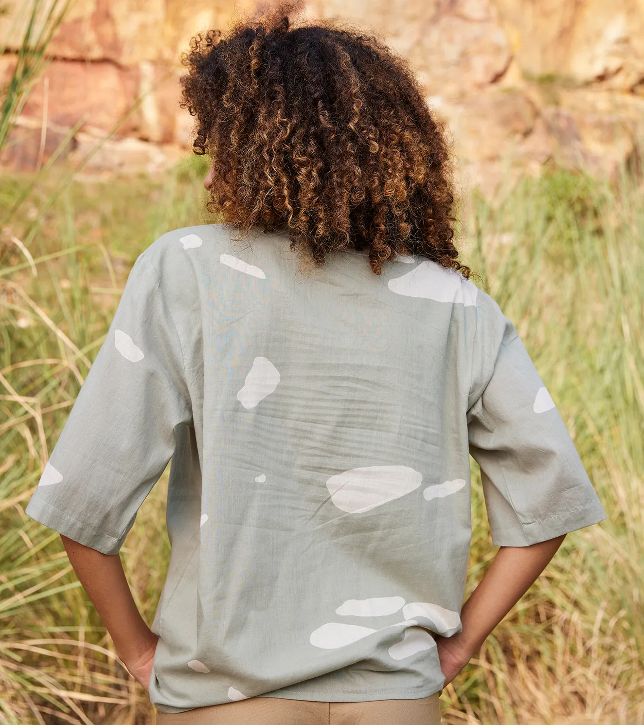 Khara Kapas Foliage Top 100% Cotton  Mint Green KW680