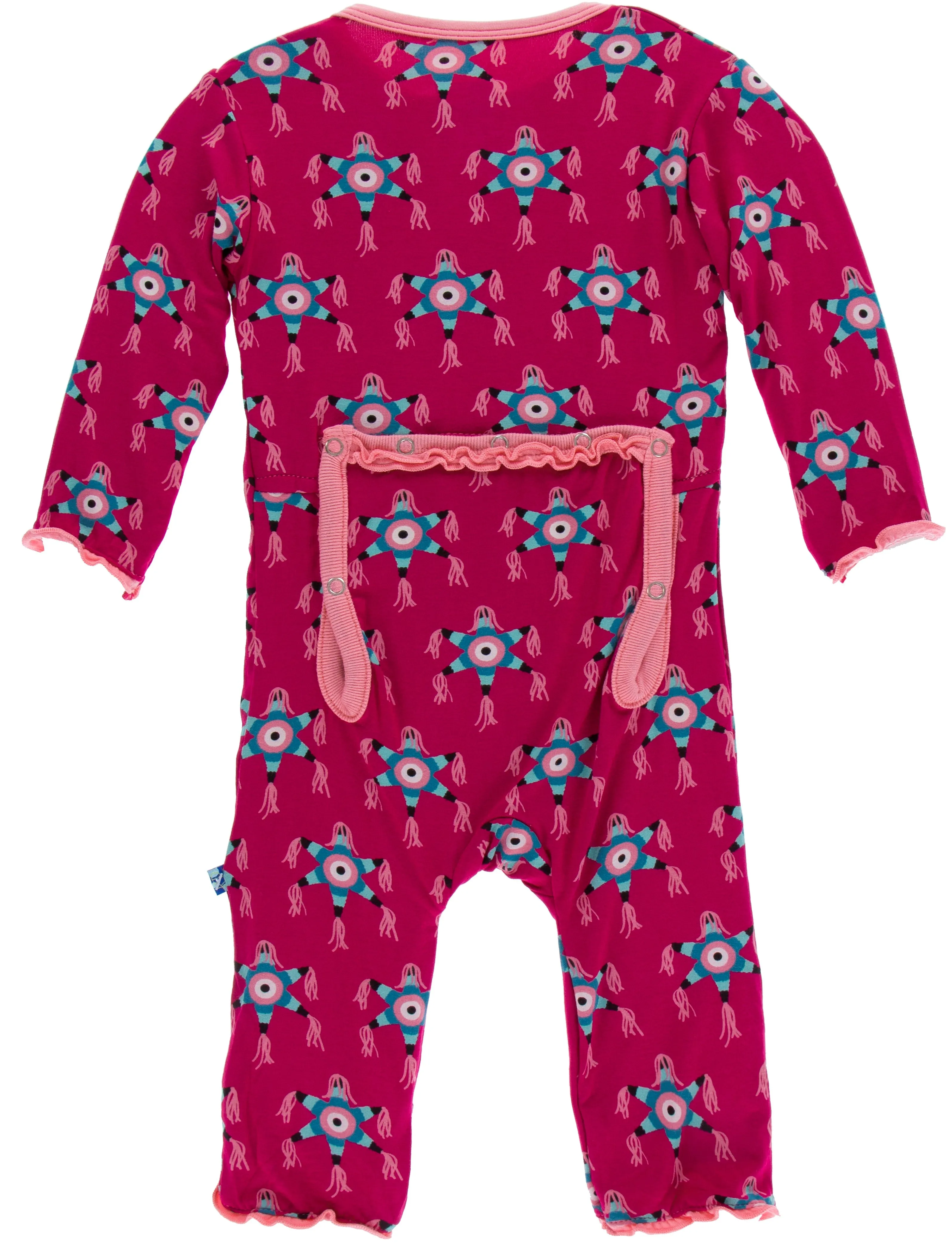 KicKee Pants Rhododendron Pinata Layette Classic Ruffle Coverall with Zipper