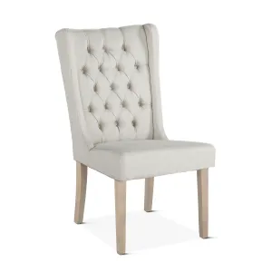 Lara Dining Chair Off-White with Napoleon Legs