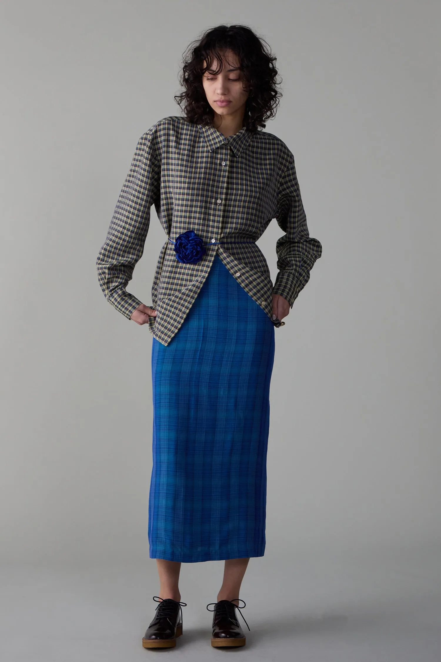 LILA SKIRT | TEAL VISCOSE PLAID