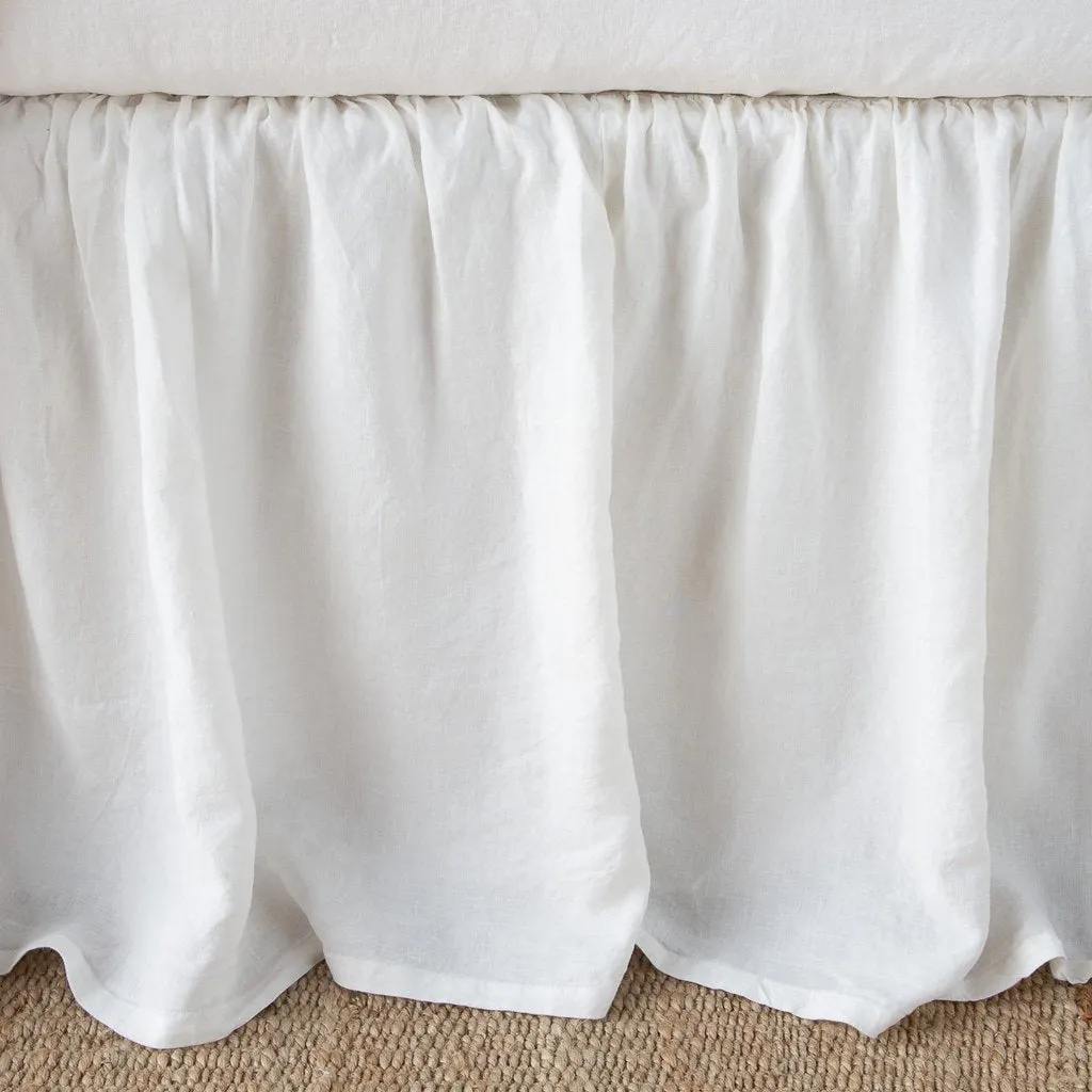 Linen Bed Skirt - Winter White - King