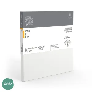 Linen Canvas - White Primed - Standard Depth - Winsor & Newton PROFESSIONAL -  12 x 12” , 305 x 305mm Single