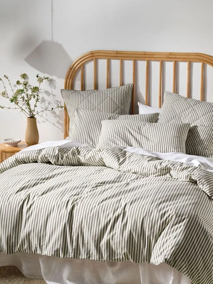 Linen House Classic Stripe Charcoal Duvet Cover Set