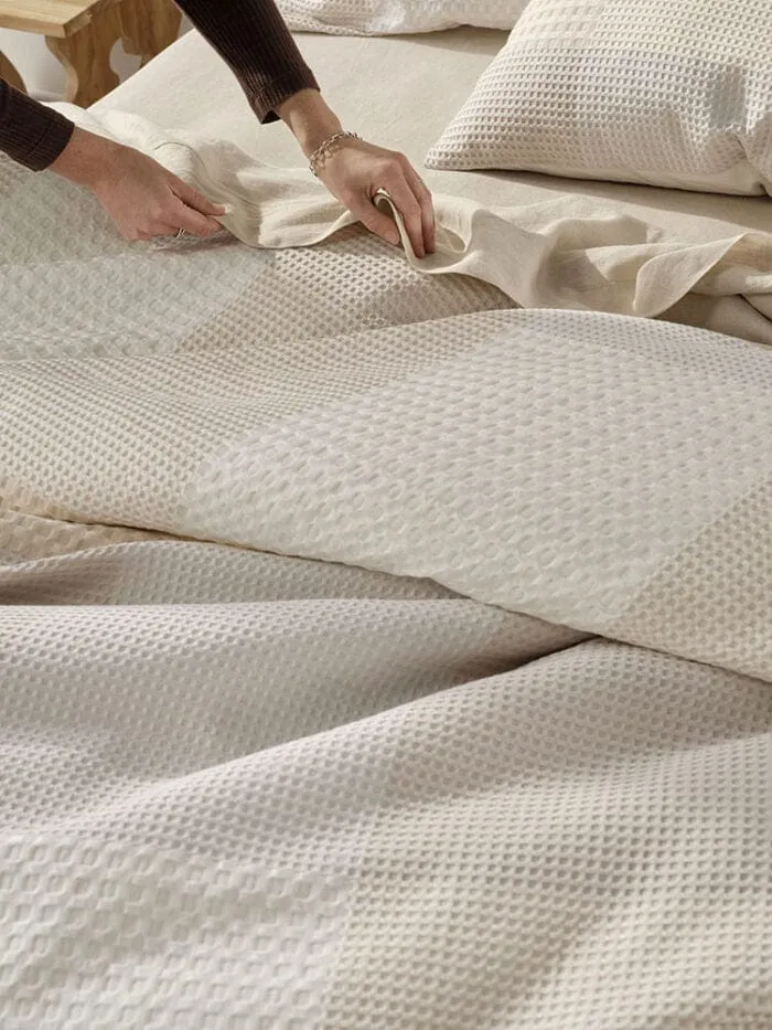 Linen House Vanilla Baleares Duvet Cover Set